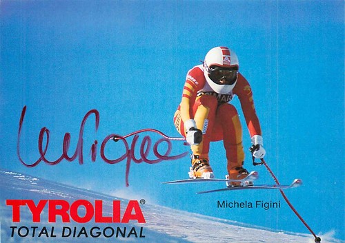 Michela figini autogrammkarte - michela,