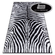 Moderner Waschteppich MIRO Antirutsch Zebra schwarz / weiß praktisch
