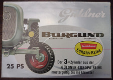 Original Güldner Burgund A3K Schlepper Verkaufsprospekt von 1959