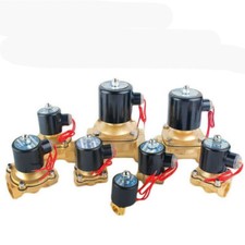 1/4"-2" Messing Magnetventil Ventil Luft Wasser Normal Geschlossen Öl 12/24/220V