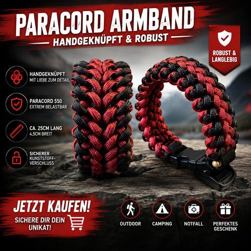 Outdoor armband aus paracord - armband,