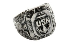 US-NAVY UNITED STATES US Lautlose Jäger  WAPPENRING 925 SILBER MILITARY / 251