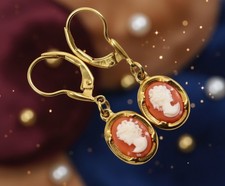 Ohrringe aus 333er Gold mit Kamee – Vintage-Charme und viktorianische Eleganz