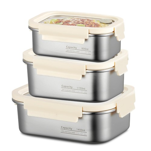 3er set frischhaltedosen mit - set,