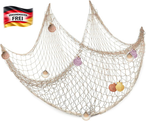 Deko fischernetz mit muscheln - fischernetz,