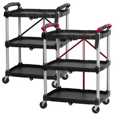 Servierwagen Klappbar mit Rollen 3 Etagen Rollwagen Küchenwagen Mahlzeit