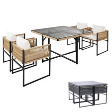 Sitzgruppe Gartenmöbel Set Essgruppe Rope Outdoor Gartenset Cube 4 Personen
