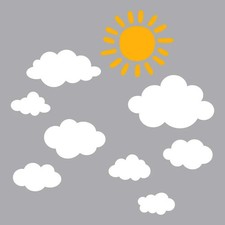 Wandsticker Wolken weiß