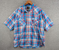 Saddle King Vintage 90er Herren Mehrfarbig Western USA Druckknopf Hemd 18 2XL