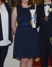 Konfirmationskleid Größe 42 dunkelblau mit Glitzer