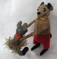 Schuco Tanzfigur Maus mit Kind -10,5cm - orig. 30er Jahre-Schlüssel funktioniert