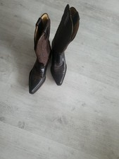 BRAUNE WESTERNSTIEFEL VON JOE SANCHEZ IN ECHT LEDER IN DER GRÖßE 38