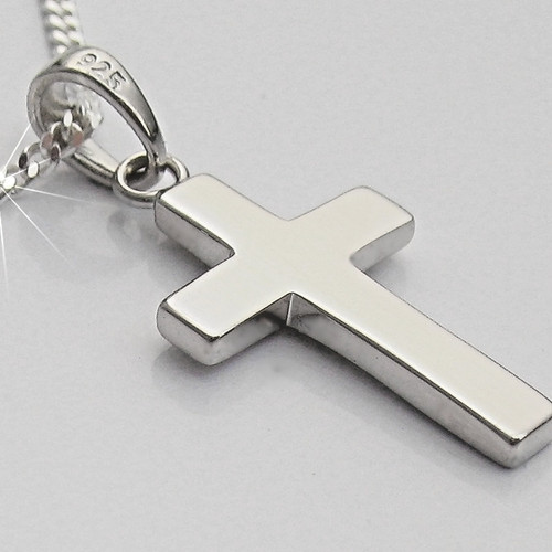 Kreuz anhänger mit kette echt - kette,