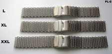 EU SHARK MESH PL-6 EDELSTAHL MILANAISE MESH - UHRENARMBAND 22 mm Längen-Auswahl