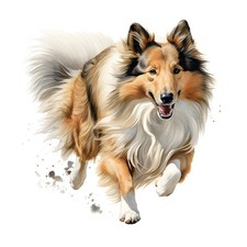 3x Sticker Long Hair Collie