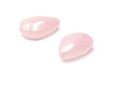 Tropfenperlen aus natürlichem Rosenquarz 18x13mm 2 Stück von Vintageparts