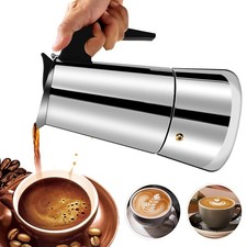 Espressokocher Edelstahl Moka Pot für Induktion Mokkakanne Espressokanne 450ML