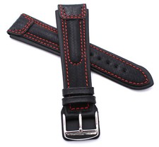 RIOS1931 Sulla Monza Rindsleder Uhrenarmband Carbon look 20mm 22mm 24mm