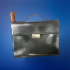 Mandarin Duck Leder Aktentasche Schwarz