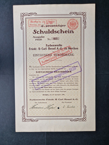 Promissory note 1000 mark - 4%,