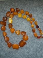 Bernsteinkette real Amber Butterscotch Naturbernstein 75,52 Gramm 
