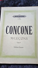 CONCONE 50 Lecons Opus 9 mittlere Stimme Noten für Klavier und Gesang