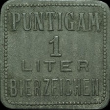 BIERMARKE: Bierzeichen 1 Liter. PUNTIGAMER BRAUEREI - GRAZ-PUNTIGAM / ÖSTERREICH