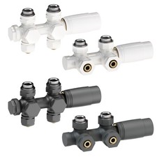 Aquabad® Heizkörper Anschlussgarnitur Multiblock mit Thermostat Mittelanschluss