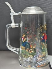 Bier Krug mit Zinndeckel aus