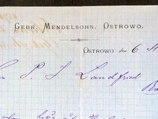 OSTROWO 1876, Rechnung GEBR