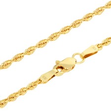 10K Gelbgold 2mm Seilkette Laser Diamantschliff Halskette Herren Damen 40.6cm-