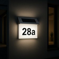 MeLiTec LED Solar Hausnummer SH01 Dämmerungssensor, inkl. Hausnummernset