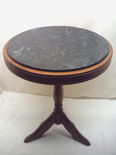 Beistelltisch Holz Tischchen Marmorplatte Vintage Blumentisch Antik Stilmöbel