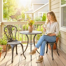 Outdoor Bistro Set Aluguss