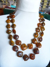 Berber Schmuck, Marokko, African "amber",  Phenolharz Kette, geschnitzt, selten