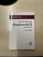 Jura Studium Gerrit Manssen Staatsrecht II - Grundrechte 20. Auflage