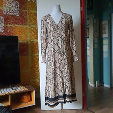 Beige schlangenhaut Maxikleid