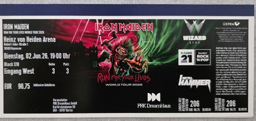 Iron maiden ticket für - maiden,