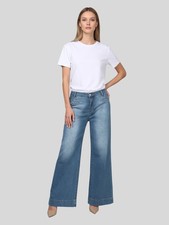 Damen Mom Jeans Stretch Schlaghose Loose Denim High Waist Bootcut Boyfriend Hose