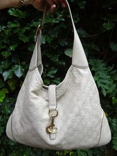 GUCCI GG Ledertasche Jackie Guccissima Hobo Hellbeige Offwhite Monogram