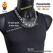 15 mm Panzerkette Herren Halskette Edelstahl Biker Königskette Skull Anhänger 01