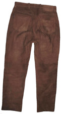 STARK: " WALLABY " Herren- Lederjeans / Nubuk- Lederhose in braun ca. W34" /L31"