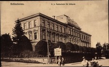 Ak Šluknov Schluckenau Region Aussig, K. k. Fachschule für Weberei - 4003717