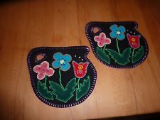 doppelt Handgenähte/gestickte Topflappen  Handarbeit aus 100% Baumwolle