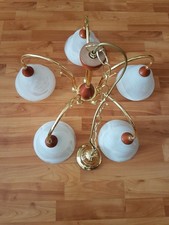 Hängelampe / Deckenleuchte, gold, 40 Watt, 5 flammig, 60 cm breit