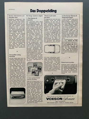 Voxson sonar stereo - sonar, stereo-8