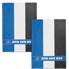 HSV Geschirrhandtuch Blockstreifen 2er-Set Küchenhandtuch 50x70cm HSV Fanartikel