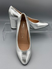 Damen Pumps Silber Metallic Blockabsatz Elegant Bequem Schuhe Party Gr. 36–39