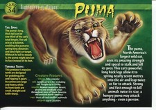 Weird N’ Wild Creatures Nightmares of Nature Card 34 # Puma # LC2