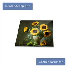 Herdabdeckplatte Abdeckung Ceranfeld Abdeckplatte Sonnenblume Schneidebrett Glas